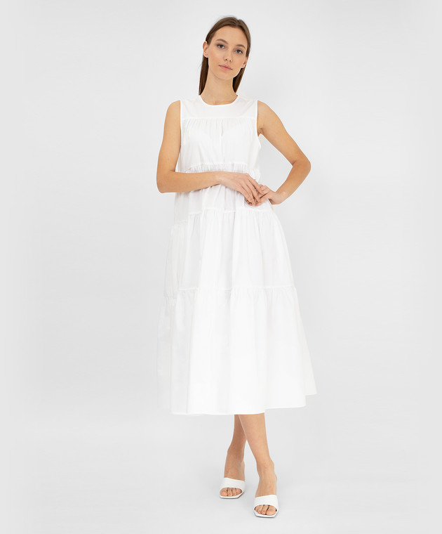 CO Біла сукня міді з воланами 4370STN зображення 2