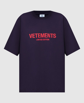 Vetements Фиолетовая футболка с принтом логотипа UE64TR800V