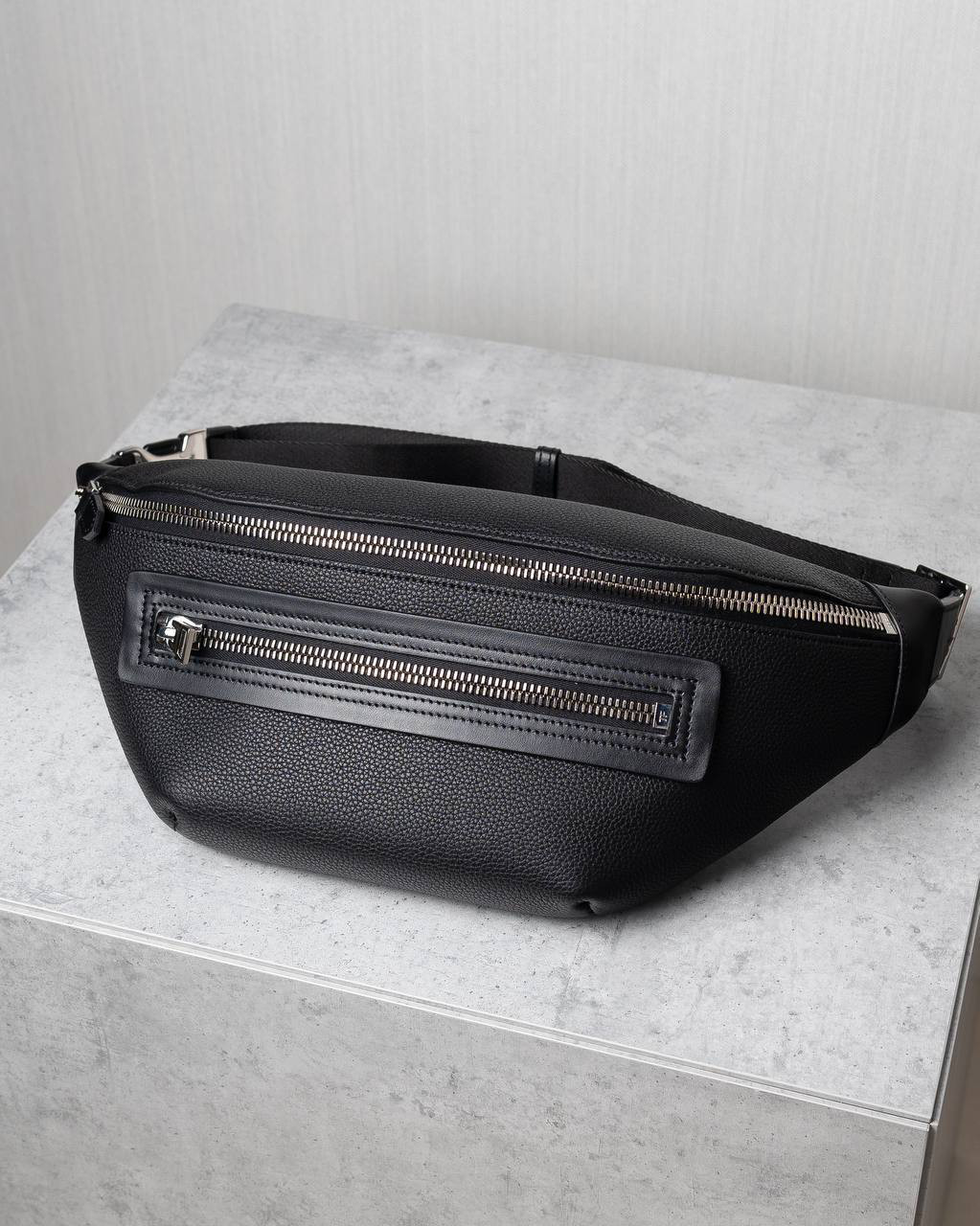 Tom Ford Черная кожаная поясная сумка с логотипом H0396LCL213S изображение 6