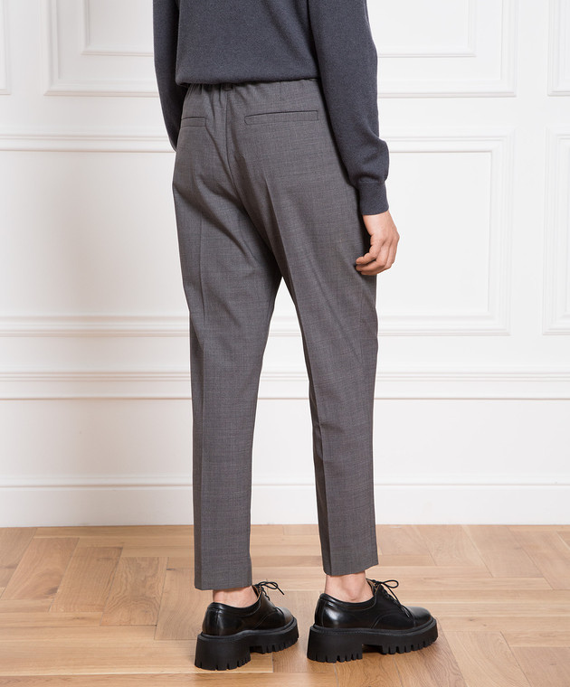 Brunello Cucinelli Gray pants with monil chain MPW07P7811 image 4
