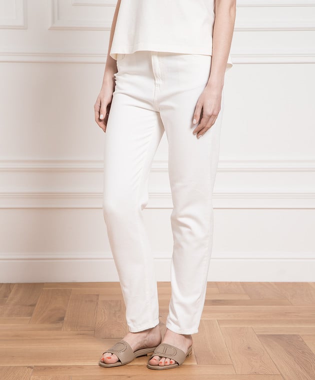 Twinset White jeans with logo patch 231TT2420 image 3