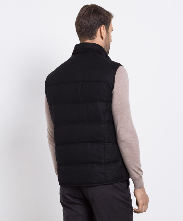 Enrico Mandelli Black down vest made of wool and cashmere A7T7723821 image 4