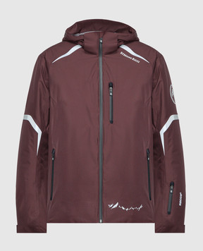 Stefano Ricci Бордовая горнолыжная куртка с принтом логотипа MQJ0S00010LR0002