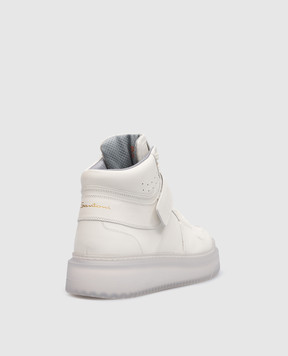 Santoni Білі шкіряні хайтопи Sneak-Air WBSA61114BIAHRLE