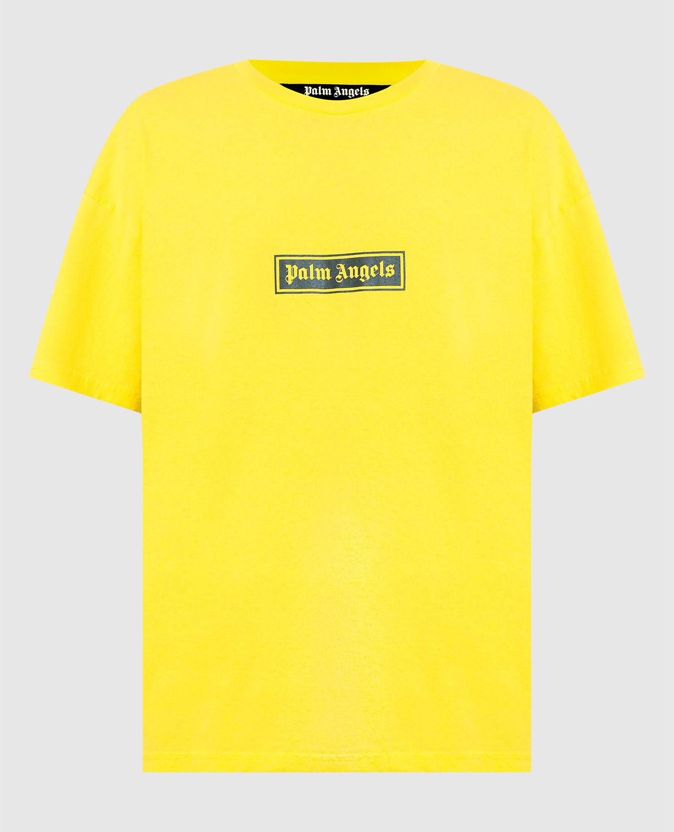 Желтая футболка с принтом логотипа