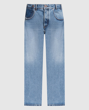 Balmain Блакитні джинси з ефектом потертості BH1ML062DD65