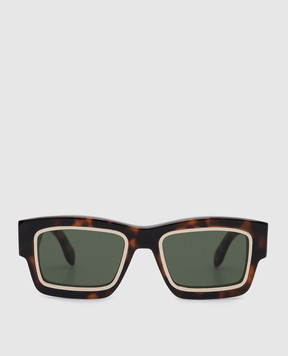 Palm Angels Коричневые солнцезащитные очки Raymond PERI030S23PLA001
