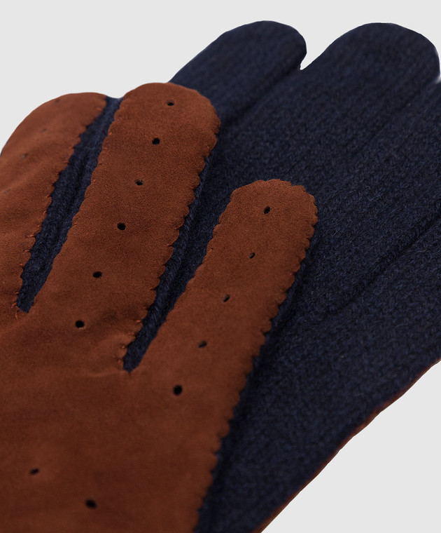 Brunello Cucinelli Темно-сині рукавички з кашеміру M2292118 зображення 3