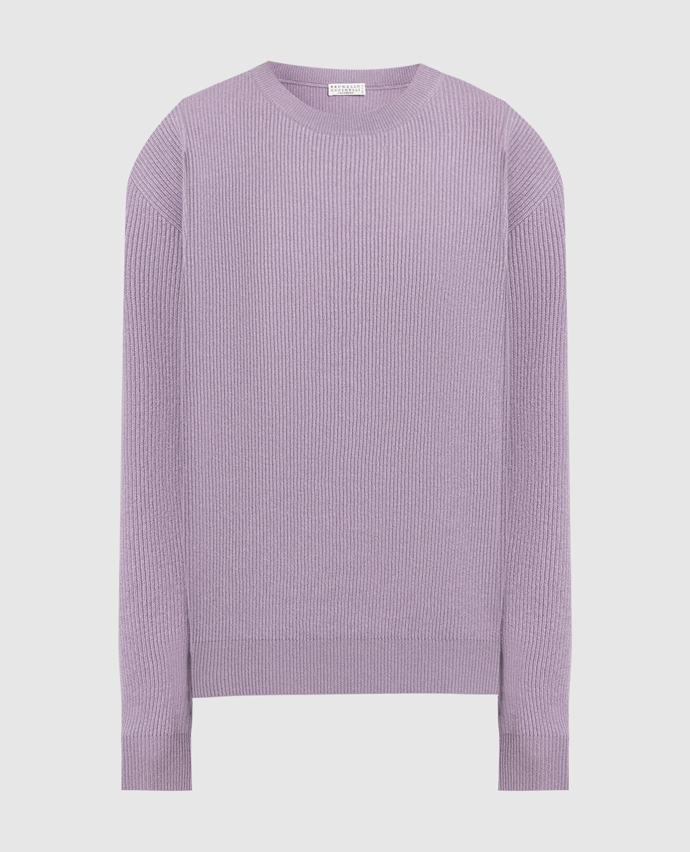 Purple cashmere sweater with monil chain