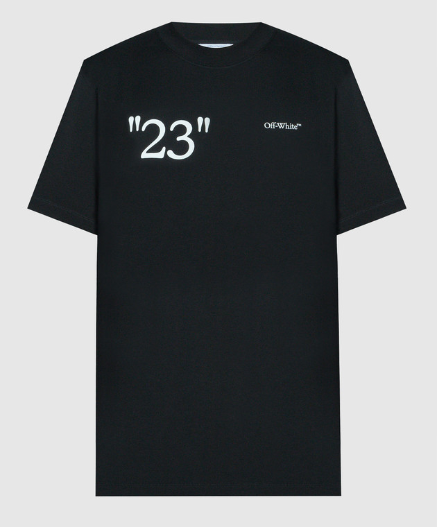 Off-White Black t-shirt with 23 logo print OMAA027G23JER004