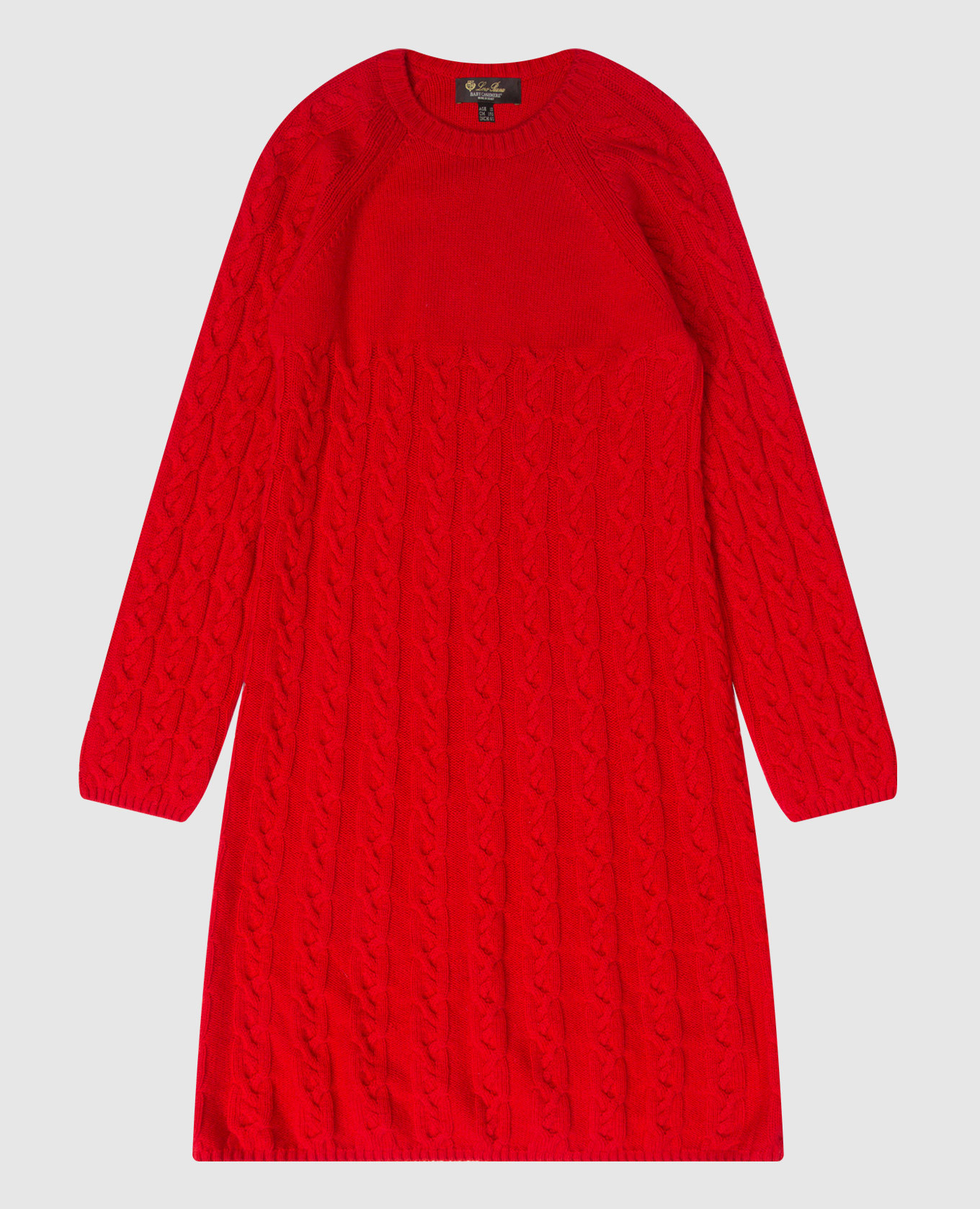Детское красное платье из кашемира в фактурный узор