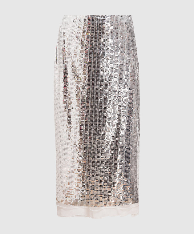 Ermanno Scervino Silver skirt with sequins D422O707YOT