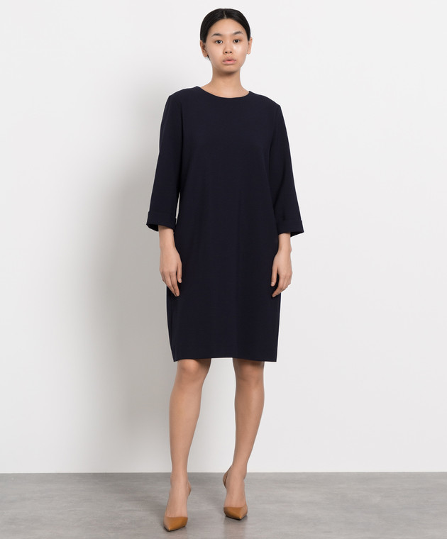 Peserico Темно-синя сукня з ланцюжком моніллю S0269001916 зображення 2