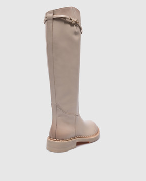 Santoni Бежевые кожаные сапоги WSAL70569BJ2TLGA