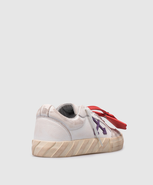 Off-White Белые кожаные кроссовки с винтажным эффектом OWIA272F23LEA003 изображение 3