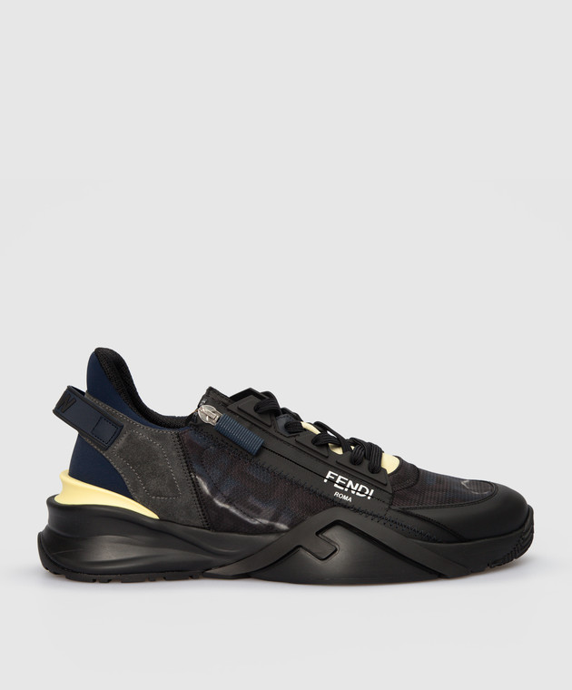 Fendi Black low top sneakers with elastic lacing 7E1519AHIJ