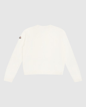 Moncler ENFANT Дитячий білий светр з вовни з логотипом 9C00005M12411214