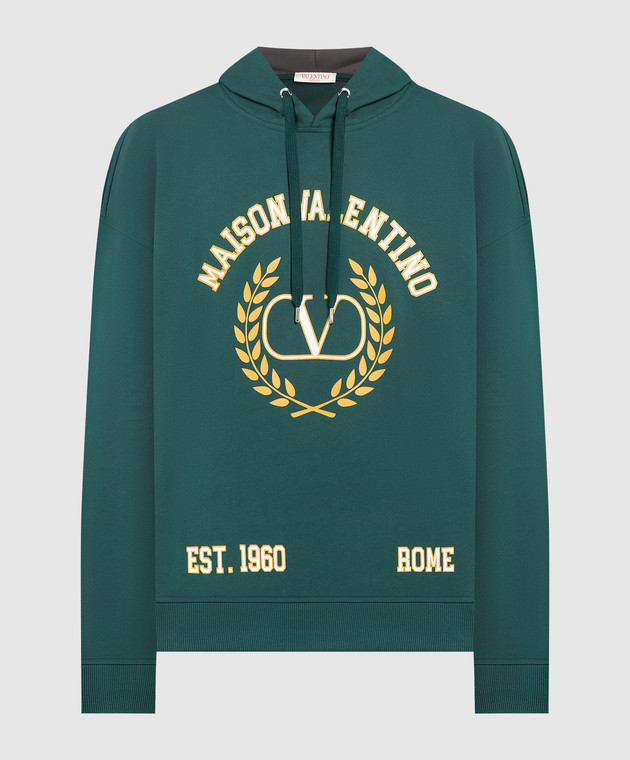 Valentino Green hoodie with logo print 2V3MF22W93K