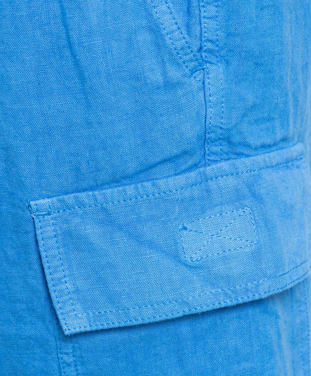 Vilebrequin Baie Man Blue Linen Cargo Shorts BAIU3U01 image 5