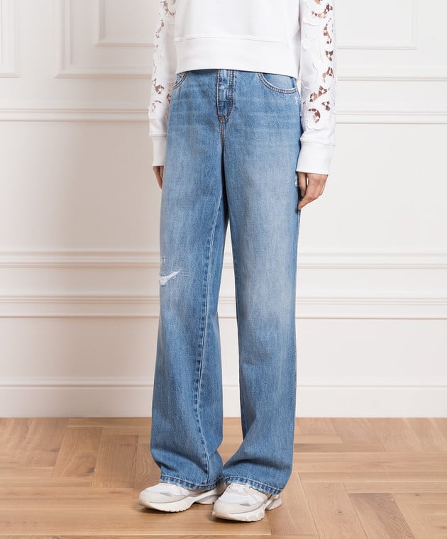 Ermanno Scervino Blue jeans with a distressed effect D427P711FKX image 3
