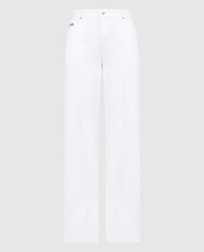Alexander McQueen Белые брюки с металлическим логотипом 780823QMACM