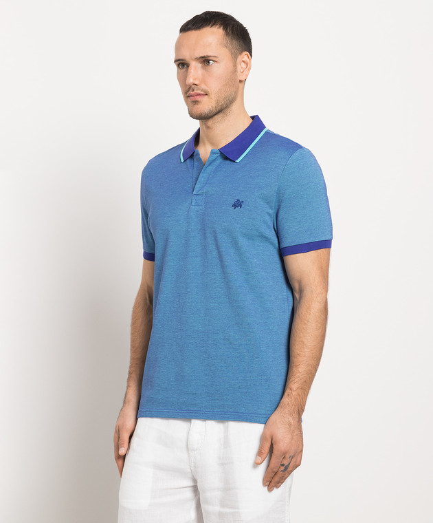 Vilebrequin Palatin blue polo with logo embroidery PLTH2N02 изображение 3
