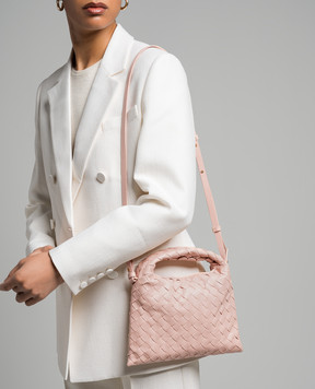 Bottega Veneta Розовая кожаная сумка кросс-боди Hop 777586V3IV1