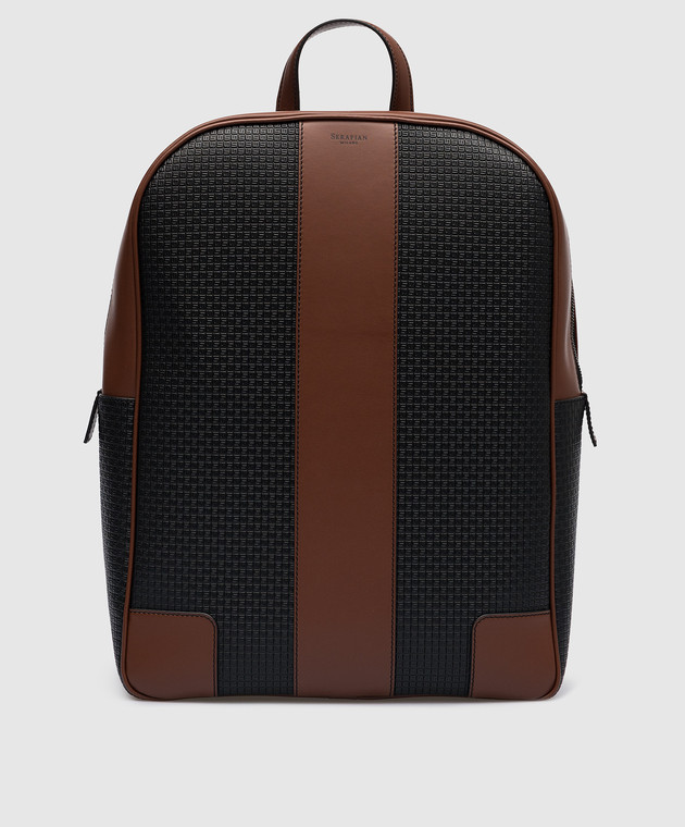 Serapian Black backpack with embossing SRSTSMLL700631SBI5