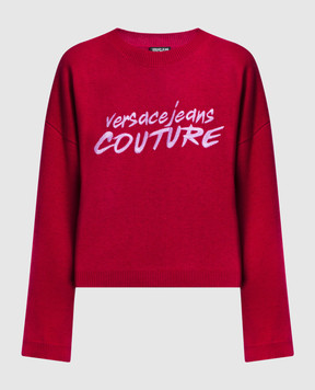 Versace Jeans Couture Бордовый джемпер с вышивкой логотипа 73HAFM02CM14N