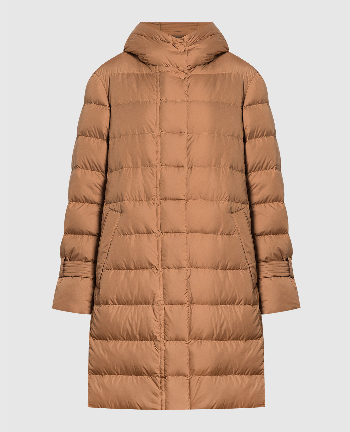 Brown down jacket with logo