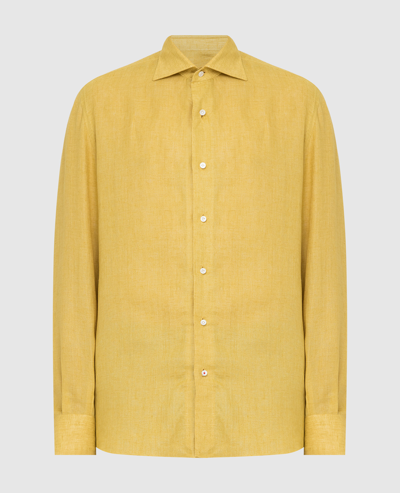 Желтая рубашка из льна