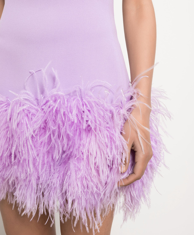 David Koma Violet mini dress with ostrich feathers SS23DK46D image 5