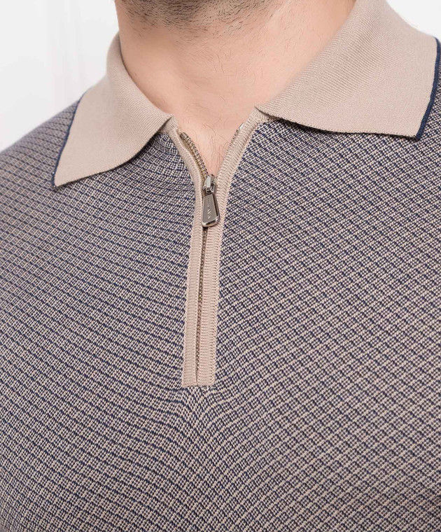 Enrico Mandelli Brown patterned polo shirt A6J0035194 image 5