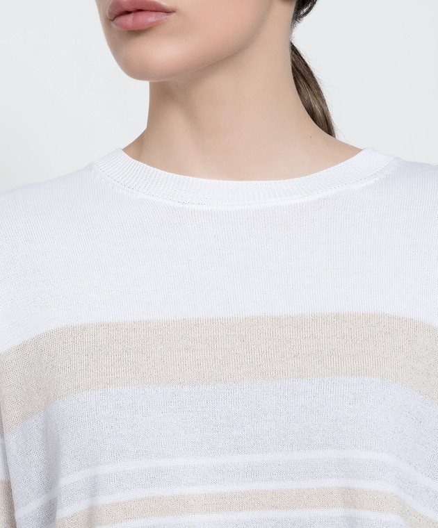 Peserico Білий светр з візерунком та люрексом S99576F129234D зображення 5