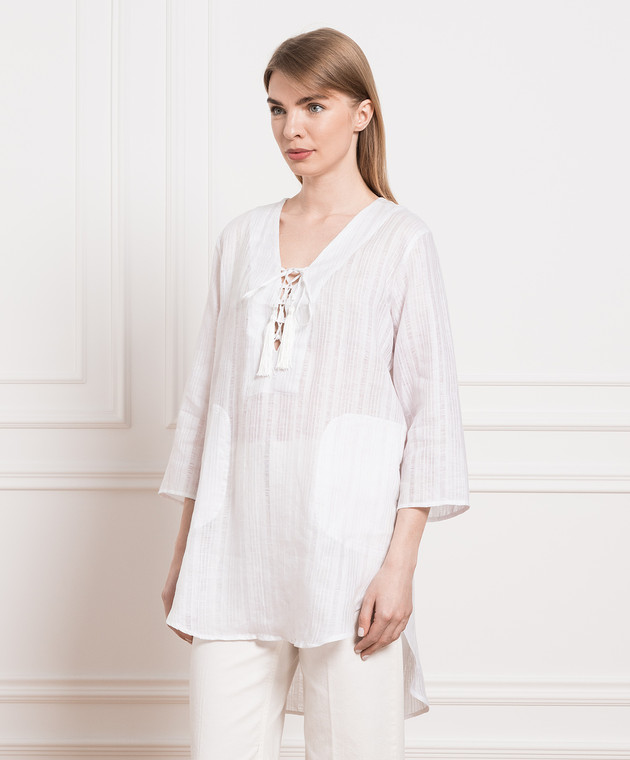 Max & Co White linen blouse ORCHIDEA image 3