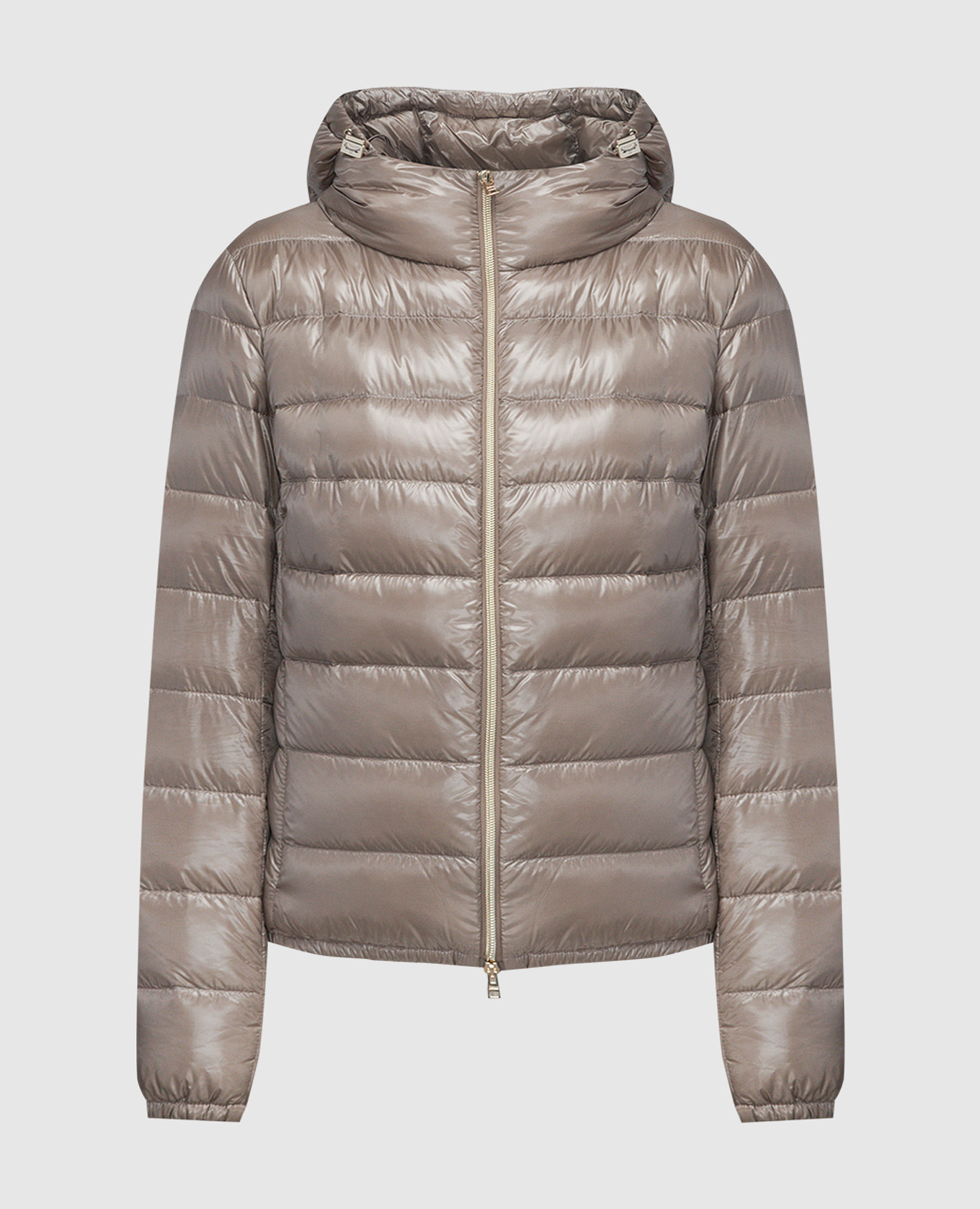 Brown quilted down jacket