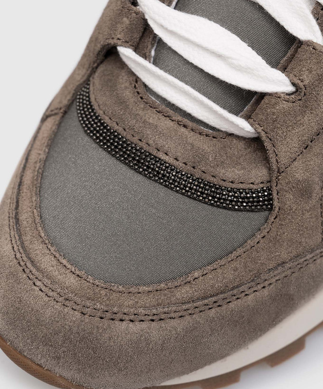 Moreschi 3261506 Wool Knit Sneakers Grey/ Brown | MensDesignerShoe.com