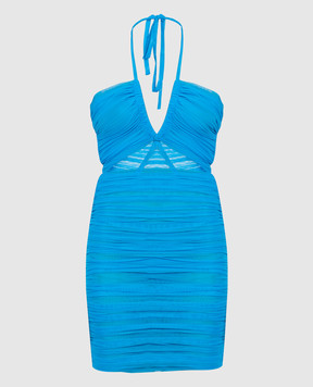 Dolce&Gabbana Голубое платье с драпировкой F6ZC0TFLRDA