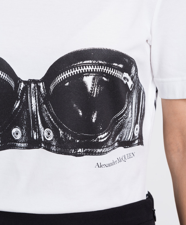 Alexander McQueen - White t-shirt with Biker Bra print 752355QZAJY - buy  with European delivery at Symbol