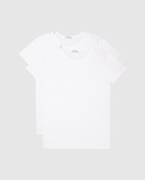 Dolce&Gabbana Детский набор белых футболок с логотипом. L4J703G7OCU