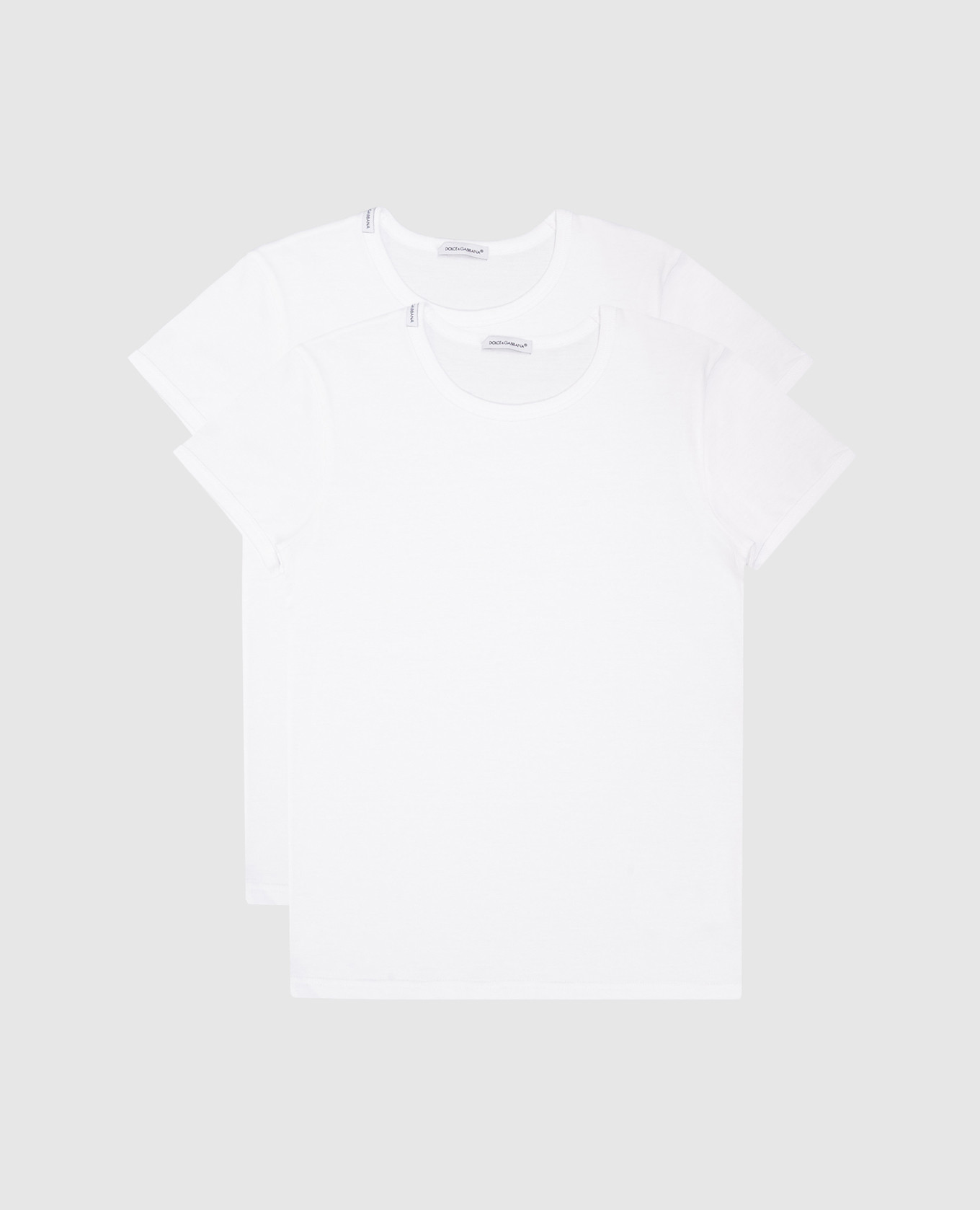 Children's set of white t-shirts with a logo