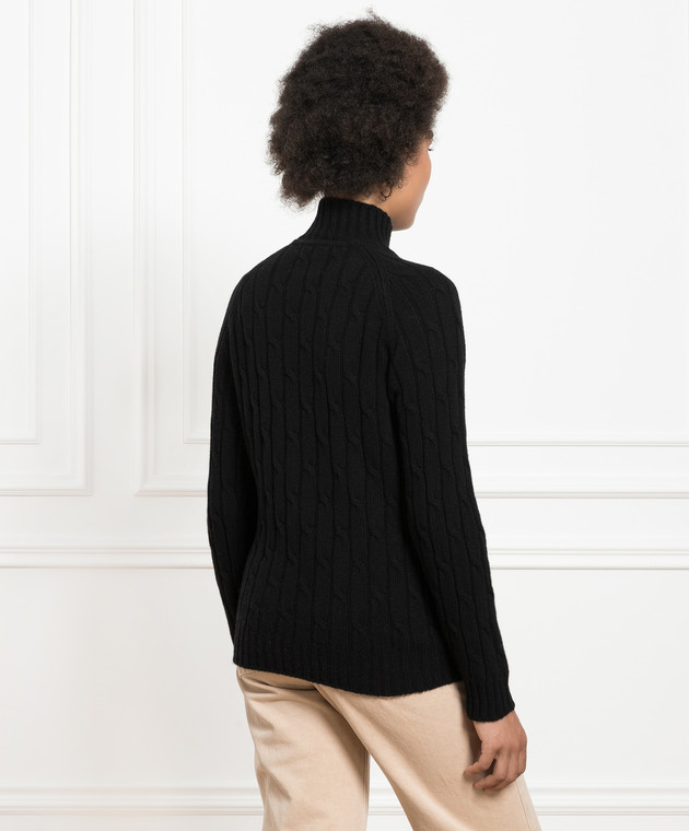 Babe Pay Pls Black sweater made of cashmere in a textured pattern MD9701305341TR image 4