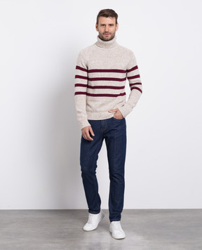 ISAIA Коричневый меланжевый свитер из кашемира MG8191Y0448