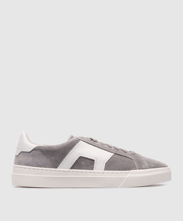 Santoni Gray suede sneakers with logo MBGT21870PNNGJAR