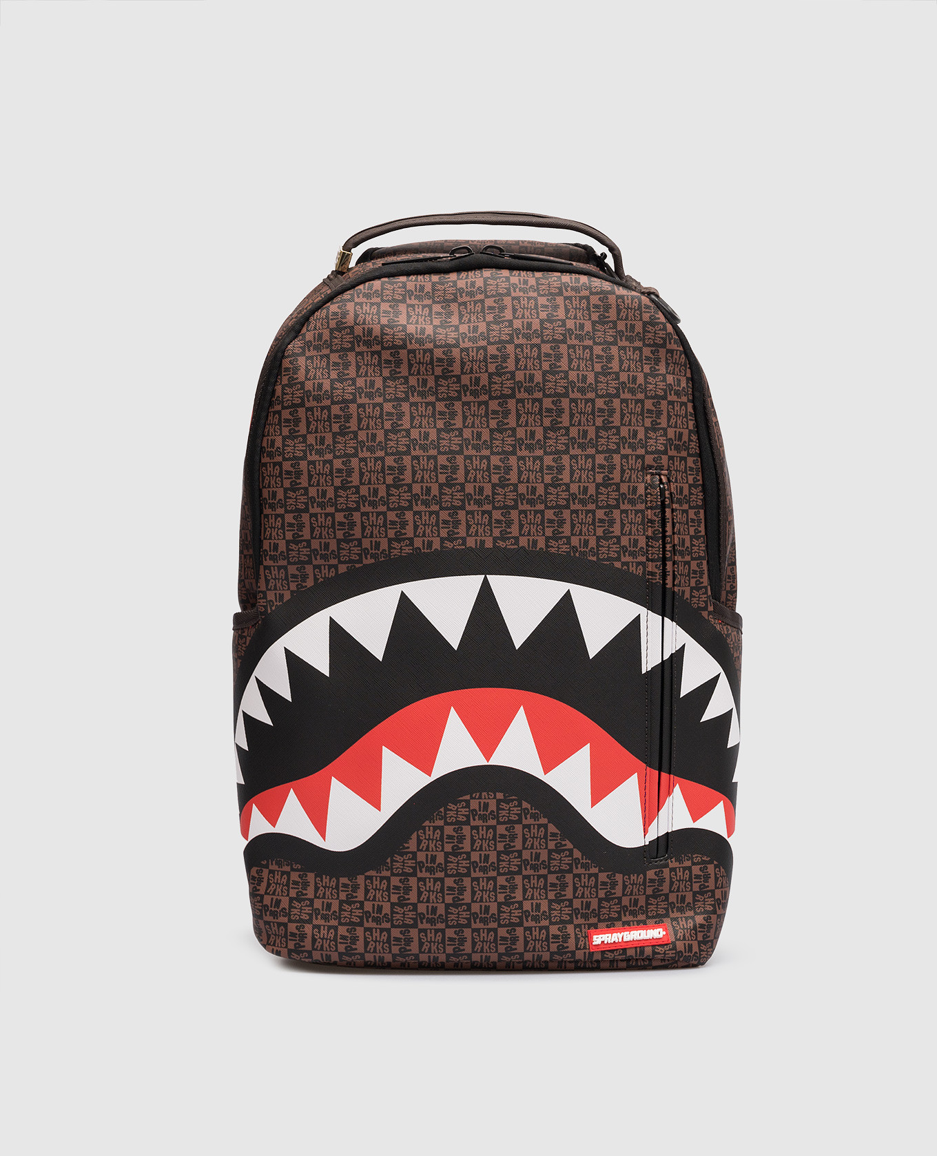 Детский коричневый рюкзак Frenzy sharks с принтом
