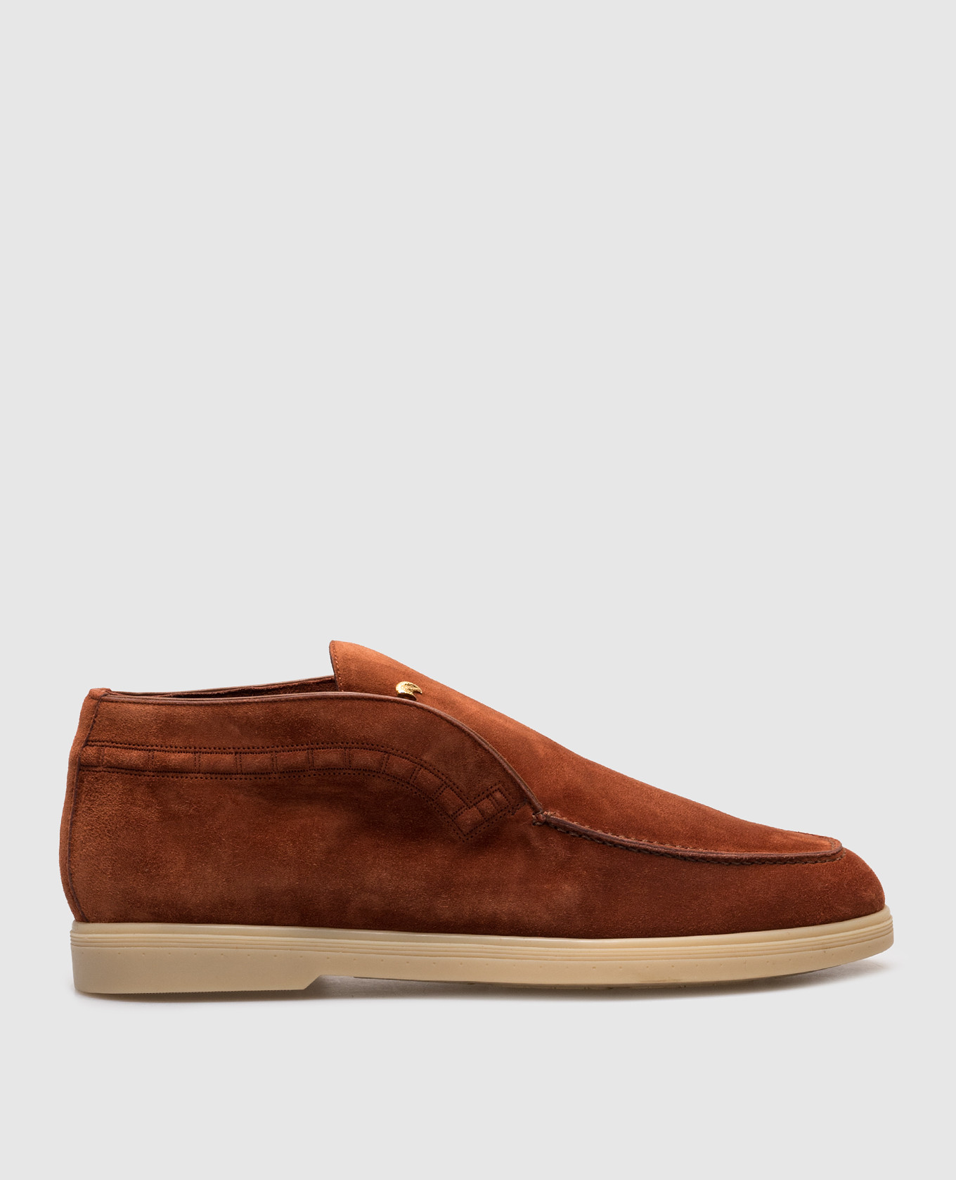 Brown suede deserts with logo