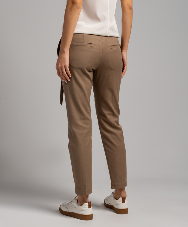Brunello Cucinelli Коричневые брюки с цепочкой мониль MP126P7227 изображение 4