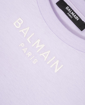 Balmain Детская фиолетовая футболка с логотипом BU8A21Z1751410