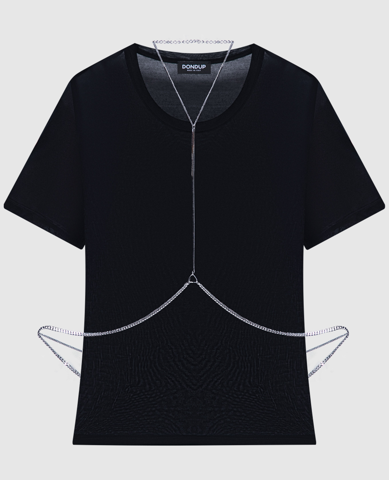 Black t-shirt with a chain