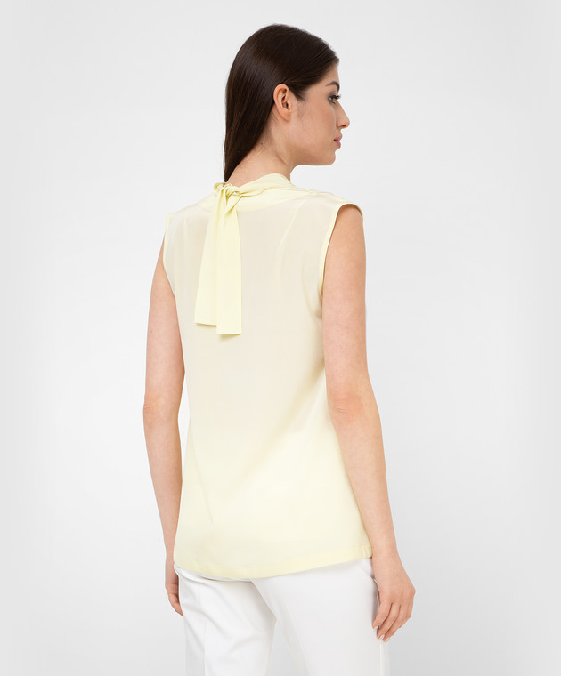 Peserico Жовта шовкова блуза з ланцюжками S0861807325 зображення 4